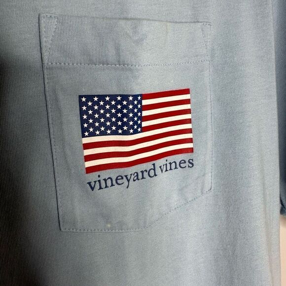 Vineyard Vines Red Solo Cup Flag Pocket Tee Size Medium - Picture 6 of 11